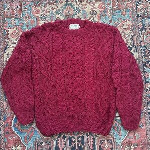 Vintage L.L. Bean 100% Silk Cable Knit Fisherman Sweater Women’s M